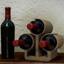 wine rack 3 bottles holder bottle 3d print model - Mito3D
