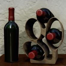 wine rack 4 bottles bottle holder kitchen shelf 3d print model - Mito3D