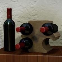 wine rack 4 bottles bootle holder kitchen storage 3d print model - Mito3D