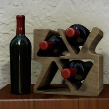 wine rack 4 bottles bottle holder kitchen 3d print model - Mito3D