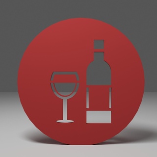 vino cartello bevanda bar regalo cocktail aperol festa decorazione casa bicchiere bottiglia bevande 3d print model - Mito3D