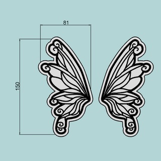 wing cutters 150mm butterfly fairy cutter seal Home cookie cookies decorations textures bakery bugs birds animals worm bee libelula 3d print model - Mito3D