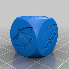 wing die 20mm customized dice 3d print model - Mito3D