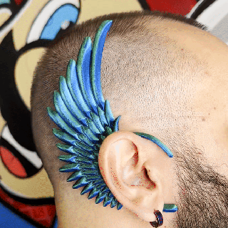 wing ear cuff - earring Jewelry wings brincos brinco orelha asas fly adornment 3d print model - Mito3D