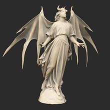 alado angélico demônio estátua a arte esculturas escultura demoníaca cthulhu chamada anjo 3d print model - Mito3D