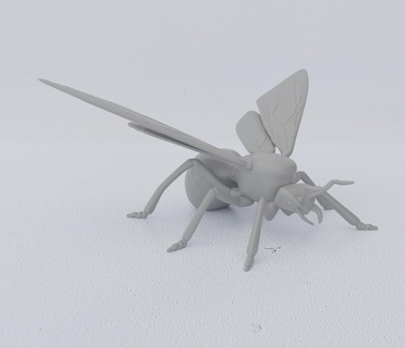 winged ant wings insect nature exoskeleton arthropod mandibles legs antennae abdomen queen worker swarm colony beetle pollinator wasp bee butterfly fly 3d print model - Mito3D