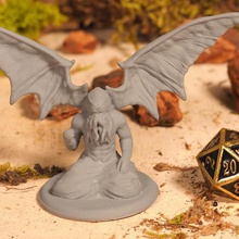 winged cthulhu - tabletop miniature game humanoid creature beast power monster stl file 3d model mini fantasy warhammer gloomhaven pathfinder critical role gaming rpg dnd dungeons dragons 3d print model - Mito3D