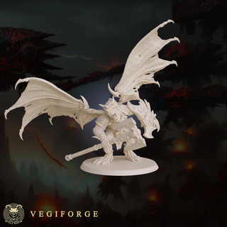 winged daemon drago wargames tabeltop miniatures minits demon miniature warhammer resin dragon 3d print model - Mito3D