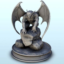 winged devil rock - darkness chaos medieval age sigmar fantasy warhammer game necro zombie modern figures beast dark thumbnails figurine demon land games accessories tabletop 3d print model - Mito3D