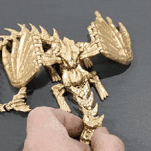 winged dragon articulating flexi wiggle pet print place art wings supports toy fantasy fun cute 3d print model - Mito3D