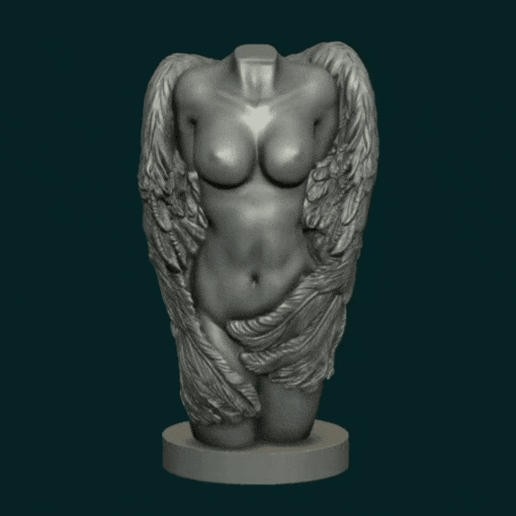 alato femmina torso 3 arte candela interni Ali angelo donna bellezza 3D print model - Mito3D
