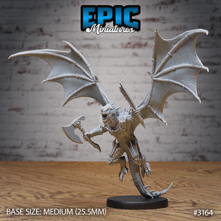 winged half dragon flying evil dragonborn warrior draconic war lizard reptile servant dragonkin drake army dnd tabletop pre-supported epic-miniatures dungeon rpg fantasy stl miniature roleplaying dragon draconic drake dragonborn warrior lizard reptile winged army flying  3d print model - Mito3D