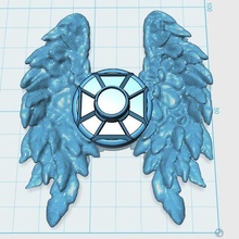 winged rosette variation 3 3d print model - Mito3D