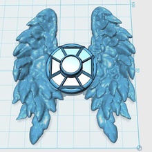 geflügelt Rosette Variation 3 3d print model - Mito3D