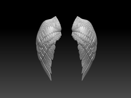 asas pássaro impressão pena penas escultura Águia Pombo ouro Martin pardal Ganso Pato asa anjo 3d print model - Mito3D