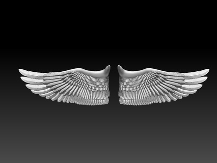 Flügel Vogel drucken Feder Gefieder Skulptur Adler Taube Gold Martin Spatz Gans Ente Engel 3d print model - Mito3D