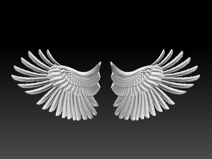 Flügel Vogel drucken Feder Gefieder Skulptur Adler Taube Gold Martin Spatz Gans Ente Engel 3d print model - Mito3D
