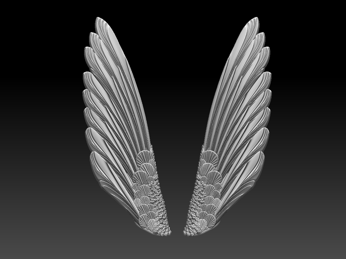 alas pájaro impresión pluma plumas escultura águila Paloma oro martín gorrión ganso Pato ala ángel 3D print model - Mito3D