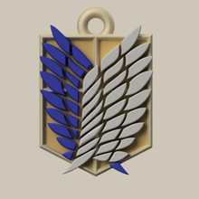 le ali della libertà attacco dei titans moda titani anime ciondolo pendent kylon badge eren mikasa armin rainer zeke 3d print model - Mito3D