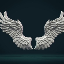 alas de socorro ii art haven la mosca aire eagle aves ángel pluma 3d print model - Mito3D