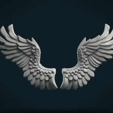 asas de socorro a arte voar o ar águia pássaro anjo penas 3d print model - Mito3D