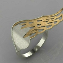 alas anillo accesorios Moda 3d matriz joyería oro diseñador GoldDesigner JewelleryDesigner joya rinoceronte sencillo flor collar fusión pulsera colgante pendiente on trend tendencias oreja modelo conjunto 3d print model - Mito3D