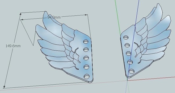 wings shoes 3d accessories art clothing jewelry ornament shoe sketchup supportless toy useful wing props fashion 3d print model - Mito3D