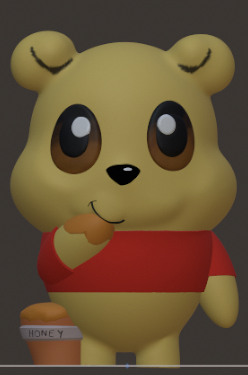winnie the pooh carina cartone animato Winnie 3D print model - Mito3D