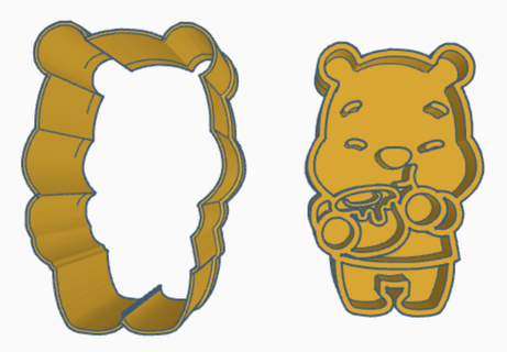 winnie pooh baby shower cookie cookie cutter cutter fondant winnie pooh baby shower  3d print model - Mito3D