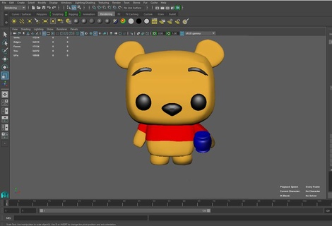 Winnie pooh Sediada funko pop figura brinquedo jogos 3d print model - Mito3D