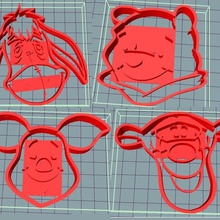 winnie pooh cookie cutters cookies cutter sharp 3d print model - Mito3D