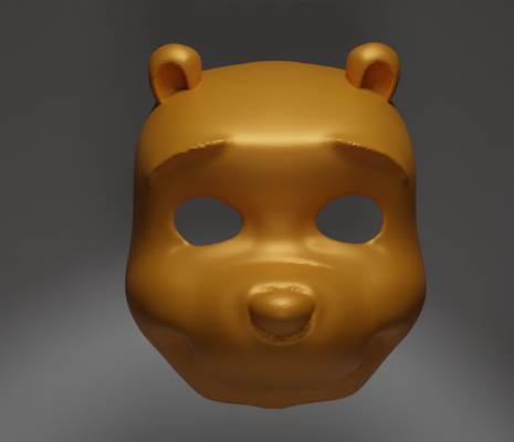 winnie caca cosplay visage masque 3d impression modèle ours disney dessin animé stl personnage animal tête casque jouet 3d print model - Mito3D