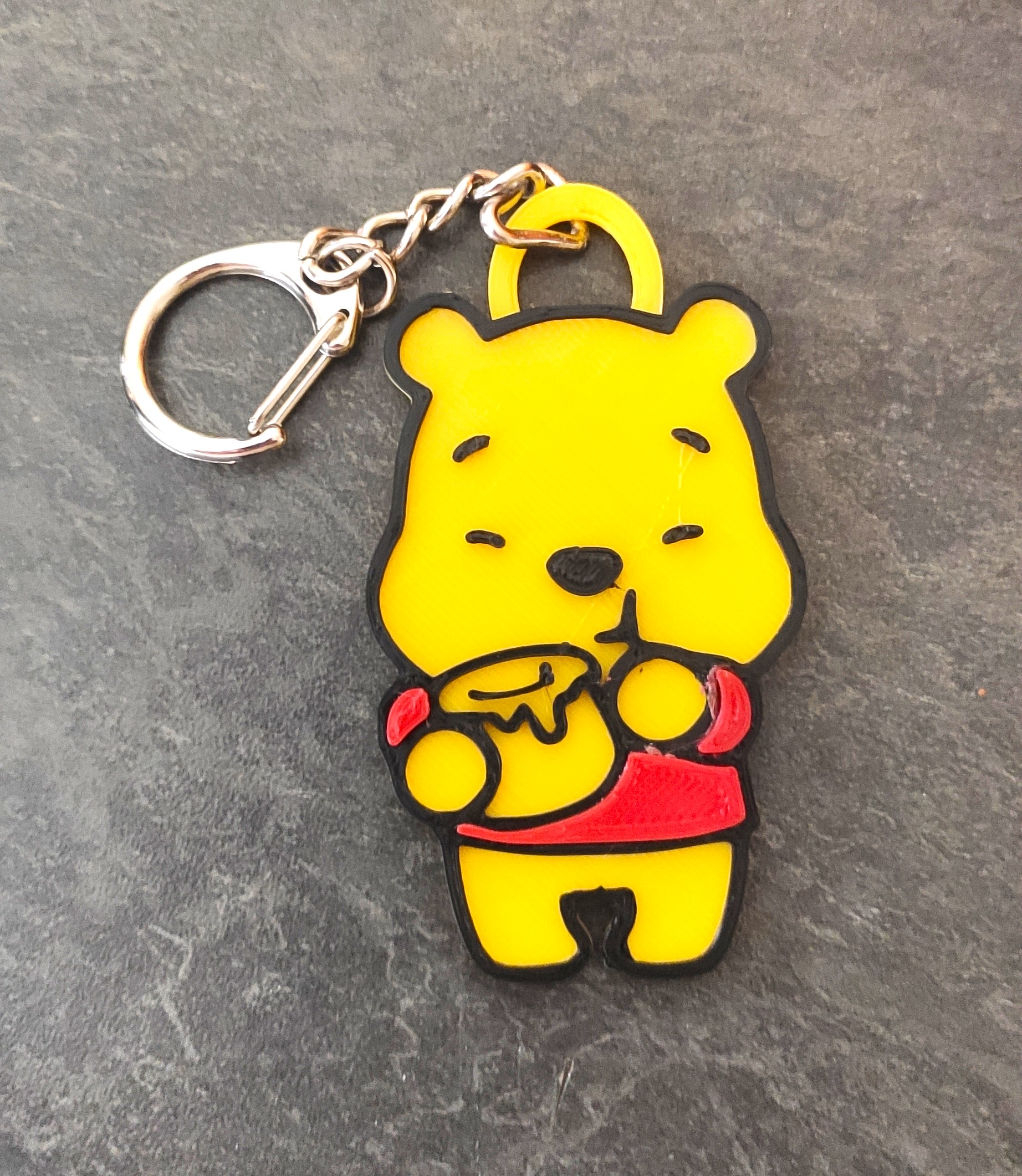 winnie pooh keychain key ring cute cool support porteclef 3D print model - Mito3D