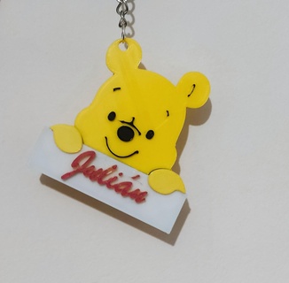 winnie pooh keychain winnie pooh winnie pooh winie poo keychain recollection  3d print model - Mito3D