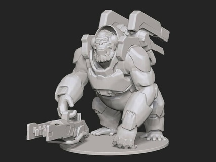 Winston overwatch singe créatures 3d print model - Mito3D