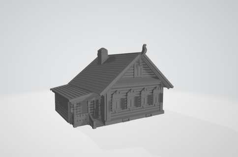 winter christmas log house slavic  3d print model - Mito3D