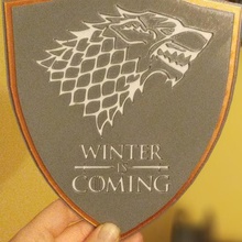 winter coming home game thrones shield set stark decoration 3d print model - Mito3D