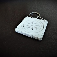 winter holiday snowflake gimbal keychain gadget printinplace print place spinning gyroscope christmas decoration makerneer 3d print model - Mito3D