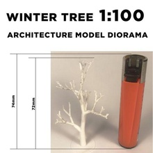 inverno árvore 2 1 100 arquitetura modelo diorama escala pessoa homens mulher figura construção mobília homem 3d print model - Mito3D