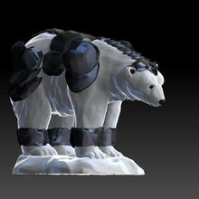 winter tyrant - armored polar bear dnd encounter creature monster armor familiar pet dnd5e tabletop boardgame action cool frost cold ice 3d print model - Mito3D