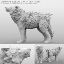 winter wolf howling game d&d miniature ice worg warg dire creature mini tabletop dungeons dragons monster labradoritewolf dnd 3d print model - Mito3D
