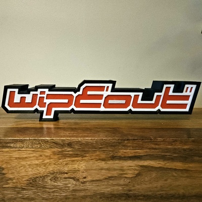 wipeout video game light-up wall box ornament mancave wipe out wipe-out psygnosis racing simulator playstation ps classic designers republic space ship spaceship speed future 3d print model - Mito3D