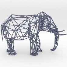alambre de elefante art jannie malla baja poli 3d print model - Mito3D