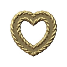 wire heart pendant charm ornaments 3d print model jewelry printable gold fashion bracelet necklace silver cute love custom bespoke braided rope braid pendants 3d print model - Mito3D