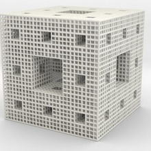 wire menger sponge art math fractal 3d print model - Mito3D
