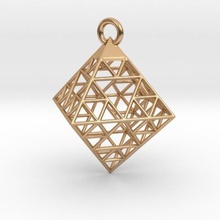 wire sierpinski octahedron pendant jewelry wire sierpinski pendant pendulous octahedron fractal