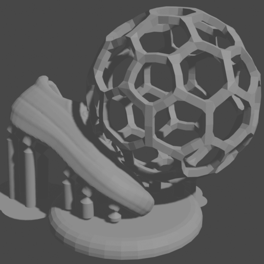 wireframe football art 3D print model - Mito3D