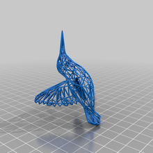 wireframe colibrì uccello ornamento fauna selvatica arredamento 3d print model - Mito3D