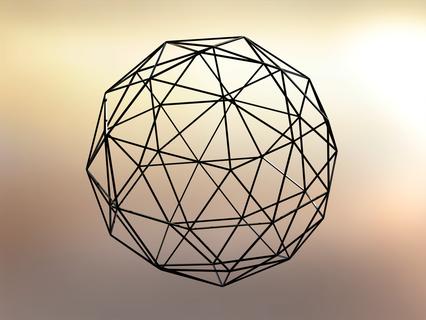 wireframe shape geodesic polyhedron sphere Art geometric art geometry figure form solid abstract complex seamless mathematical plastic printable part design modern 3d print model - Mito3D