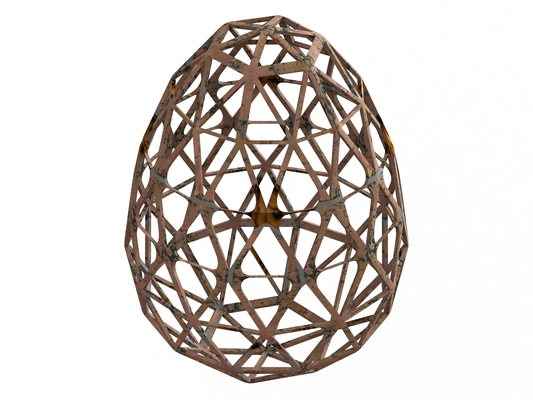 wireframe shape geometric egg biology complex connect construction decorate decoration easter symbol mesh polygonal science sphere structure art signs logos 3d print model - Mito3D